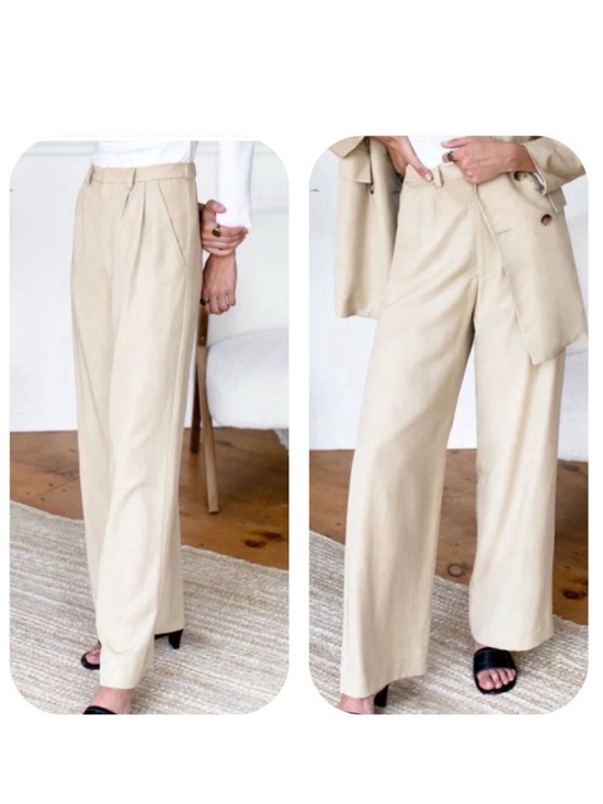 Emerson Fry size 2 pleated tencel & linen twill trouser